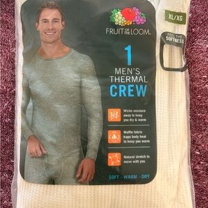 Fruit of the Loom Men's Thermal Crew - White
